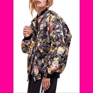 NWOT! Floral Jacquard Bomber Jacket